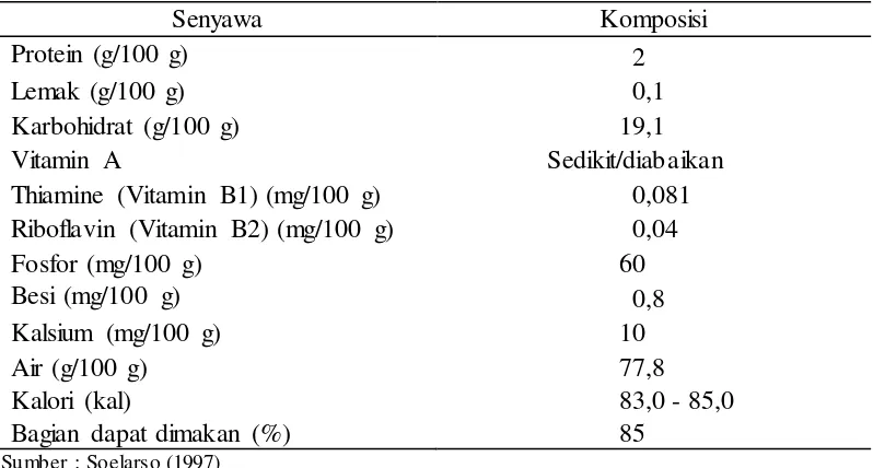 Tabel 6. Kandungan gizi kentang per 100 gram bahan 