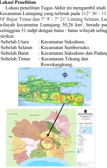 Gambar 3.1 Lokasi Penelitian, Kecamatan Lumajang  (Pemerintah Kabupaten Lumajang, 2012) 