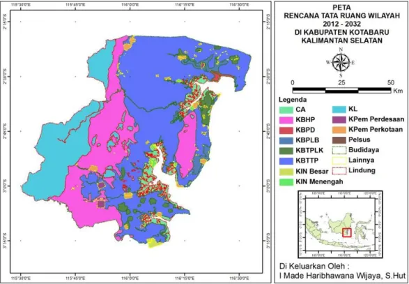 Gambar 1. Peta arahan rencana tata ruang wilayah Kabupaten Kotabaru 2012 ± 2032 