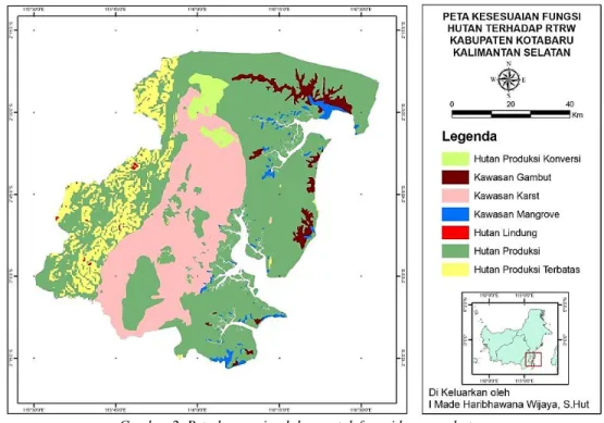 Gambar 2. Peta kesesuaian lahan untuk fungsi kawasan hutan 
