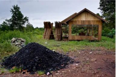 Gambar 1.  Produk Batu bara sangat mudah dan umum dijumpai di halaman rumah di beberapa kabupaten di  Provinsi Kalimantan Selatan 