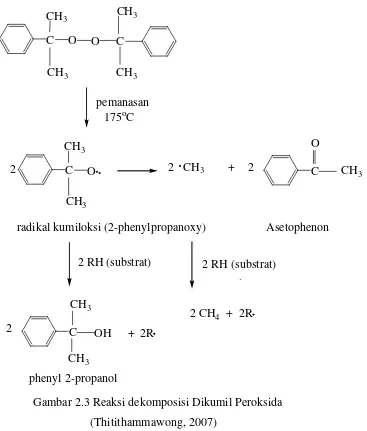Gambar 2.3 Reaksi dekomposisi Dikumil Peroksida  