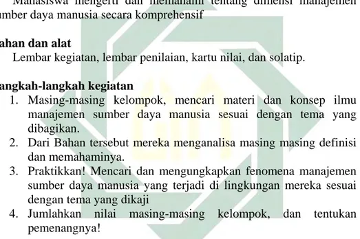 Tabel 6.1: Daftar Nilai Praktik Kelompok Analisis Manajemen  Sumber Daya Manusia 