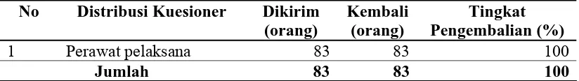 Tabel 4.4. Distribusi Frekuensi Kuesioner Penelitian di RSUD Dr. RM.Pratomo Bagansiapiapi Kabupaten Rokan Hilir Tahun 2011 