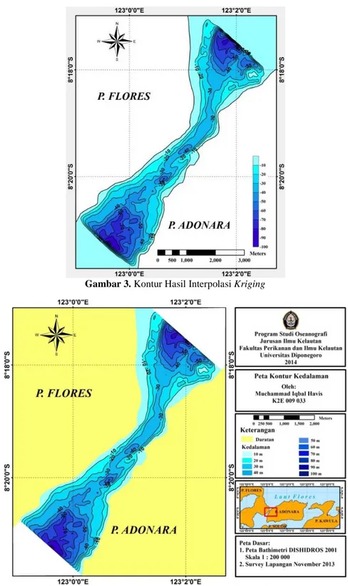 Gambar 3. Kontur Hasil Interpolasi Kriging 