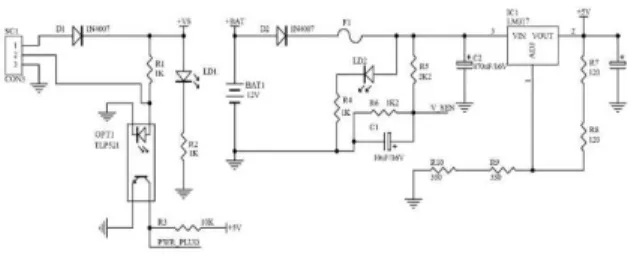 Gambar 7. Rangkaian elektronika power  charging  dan 5V power regulator. 