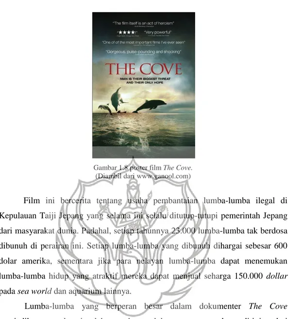 Gambar 1.8 poster film The Cove.  (Diambil dari www.ganool.com) 