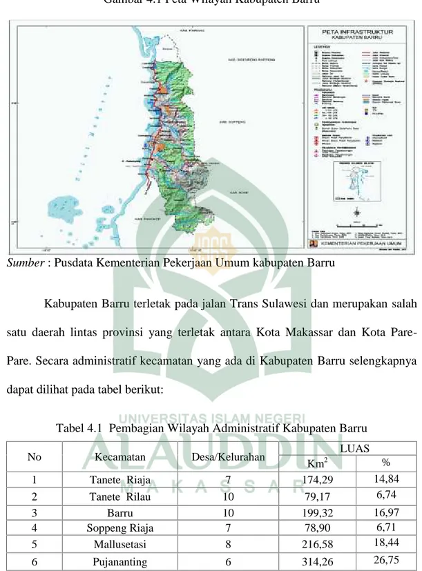 Gambar 4.1 Peta Wilayah Kabupaten Barru