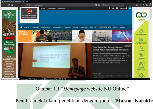 Gambar 1.1 “Homepage website NU Online” 