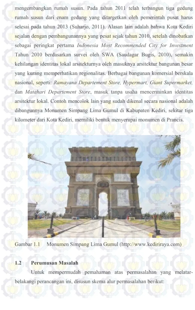 Gambar 1.1  Monumen Simpang Lima Gumul (http://www.kediriraya.com) 