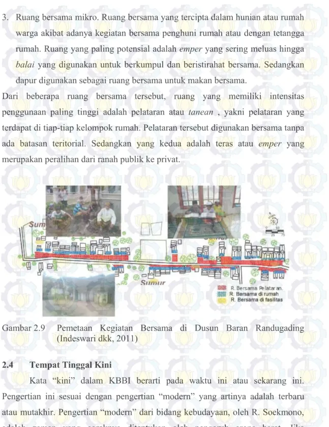 Gambar 2.9  Pemetaan  Kegiatan  Bersama  di  Dusun  Baran  Randugading  (Indeswari dkk, 2011) 