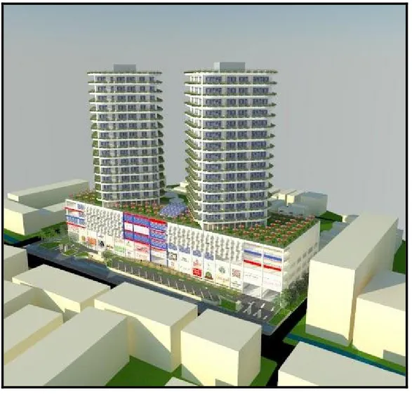 Gambar 4: Model Bangunan Rancangan Mixed-Use Building 