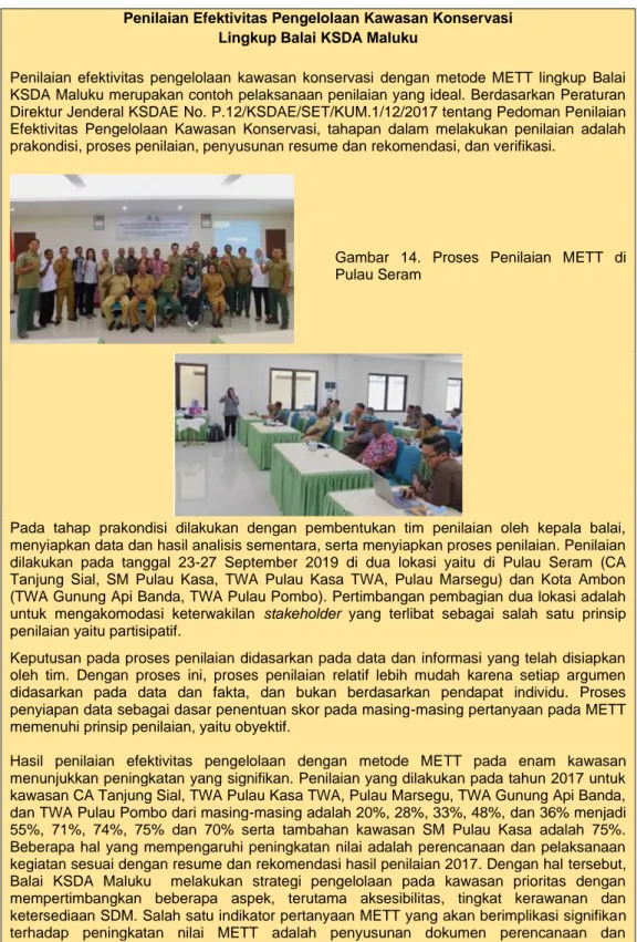 Gambar  14.  Proses  Penilaian  METT  di  Pulau Seram 