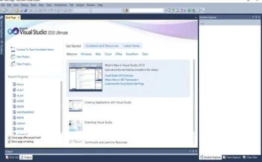 Gambar 2.1 Tampilan Microsoft Visual Studio 2010 