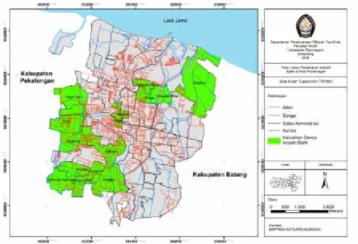 Gambar 2. Peta Persebaran Lokasi Industri Batik di Kota Pekalongan