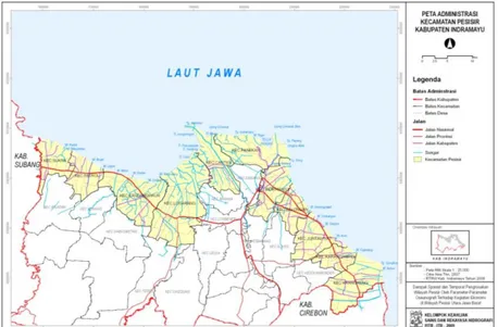 Gambar 2 . Peta 11 Kecamatan Pesisir Kabupaten Indramayu [2] 