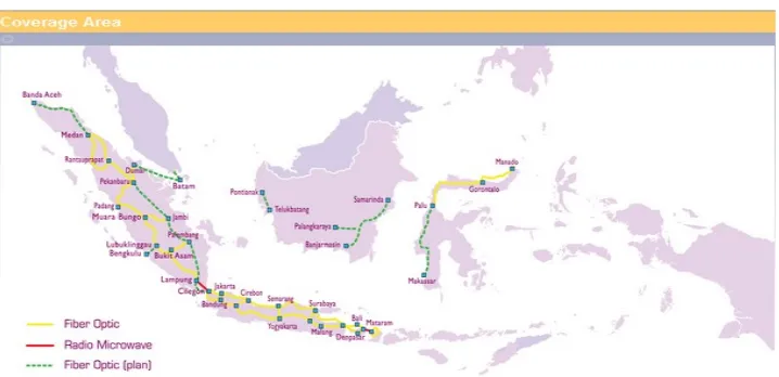 Gambar 2.1 area jangkauan PT. Indonesia Comnets Plus