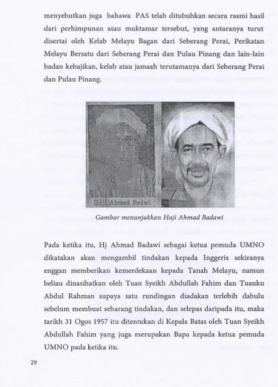 Gambar menunjukkan Haji Ahmad Badawi