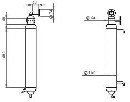 Gambar 4. Bentuk dan dimensi kondensor Proses Pembuatan Alat Dehydrator