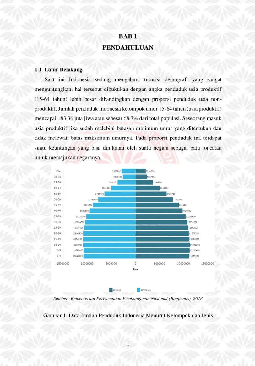 Gambar 1. Data Jumlah Penduduk Indonesia Menurut Kelompok dan Jenis