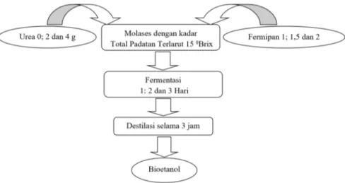 Gambar 1. Proses pembuatan bioetanol dari molasses