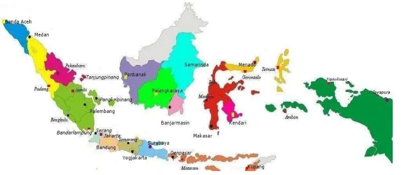Figure 4: Representative Offices of BPK RI in 33 Provinces (after the audit reform, in 2008) 