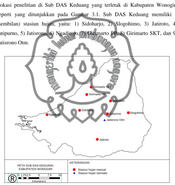 Gambar 3.1 Peta Sub DAS Keduang 