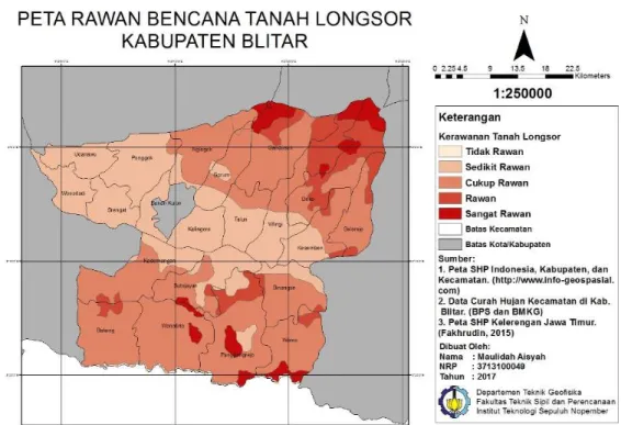 Gambar 4 Peta Rawan Bencana Tanah Longsor Kabupaten Blitar 