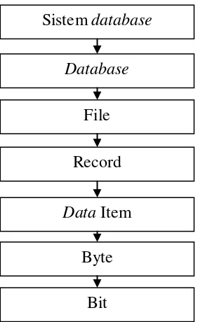 Gambar 2.5 Hirarki data hingga tersusun sebuah sistem database