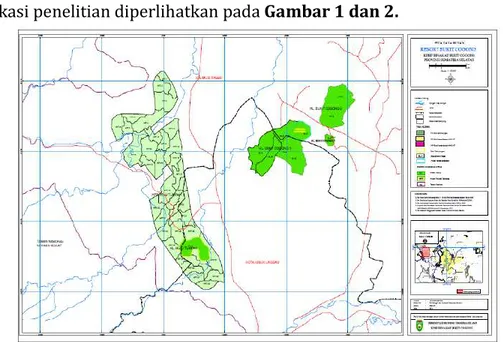 Gambar 1. Peta tata hutan Resort Bukit Cogong (KPHP Model-Benakat  Bukit Cogong). 
