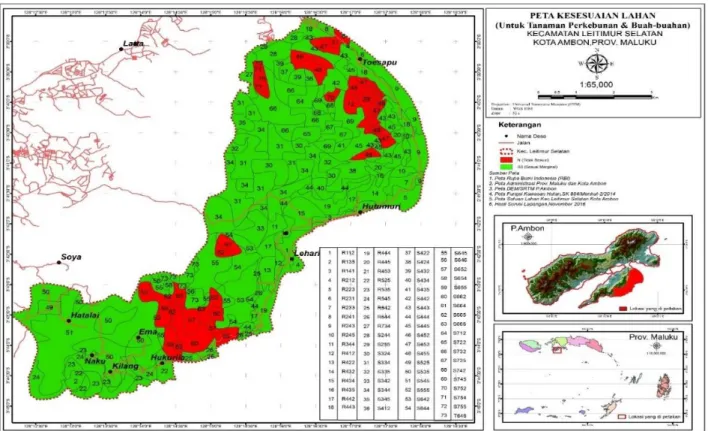 Gambar 1. Peta Kelas Kesesuaian Lahan Tanaman Perkebunan Kecamatan Leitimur Selatan 