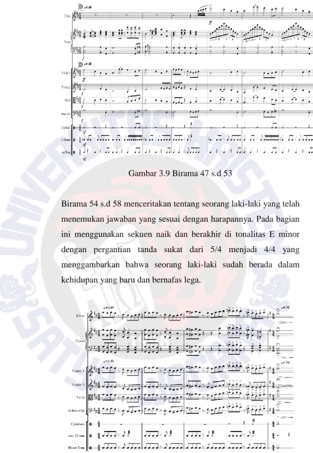 Gambar 3.9 Birama 47 s.d 53 