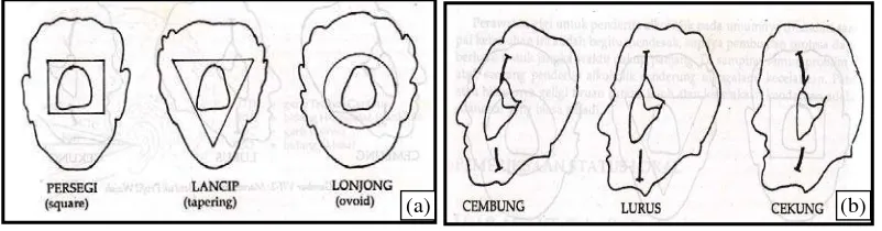 Gambar 1.    Pemeriksaan ekstra oral.  (a) Bentuk Wajah dan (b) Profil Wajah 6 