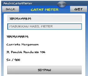 Gambar 5.2 Halaman Catat Meter 