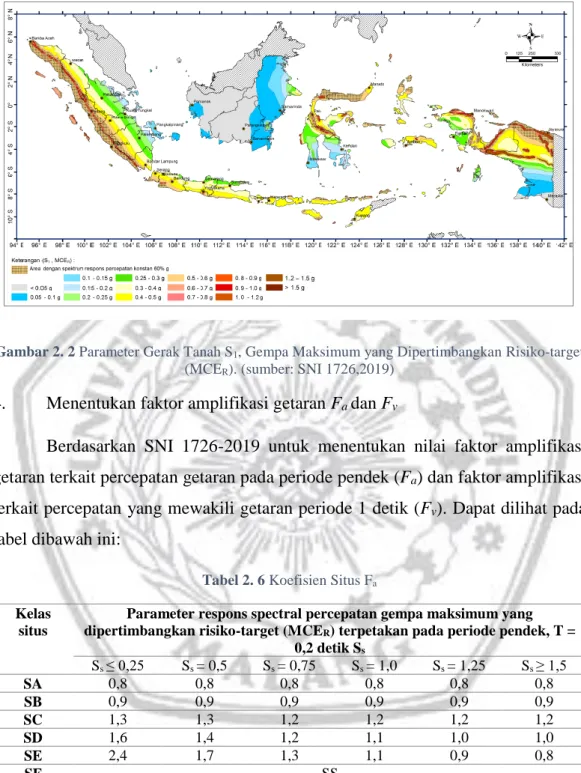 Gambar 2. 2 Parameter Gerak Tanah S 1 , Gempa Maksimum yang Dipertimbangkan Risiko-target  (MCE R )
