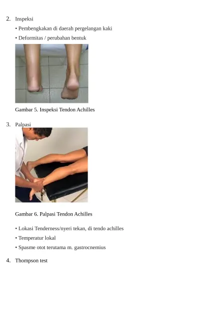 Gambar 5. Inspeksi Tendon Achilles