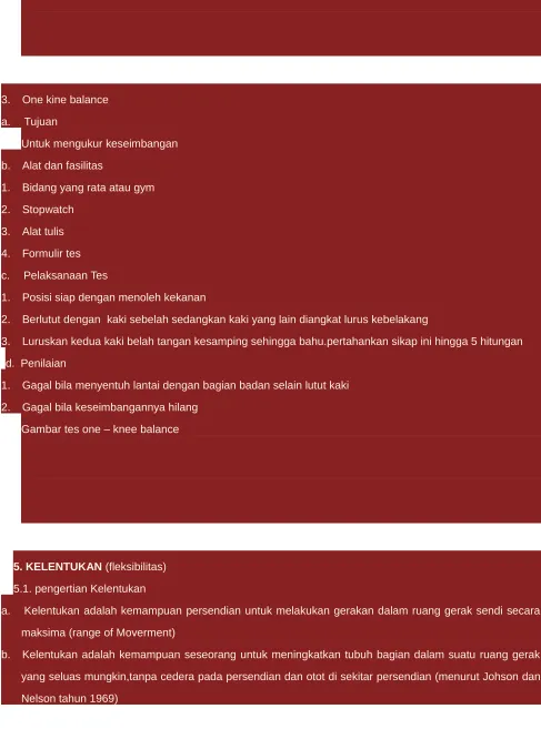 Gambar tes one – knee balance