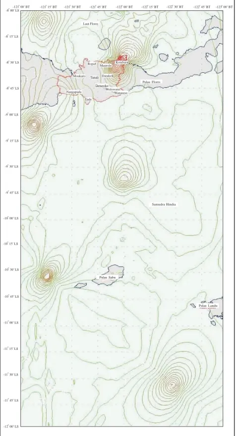 Gambar 3. Peta percepatan batuan dasar kebolehjadian  (250 tahun). 