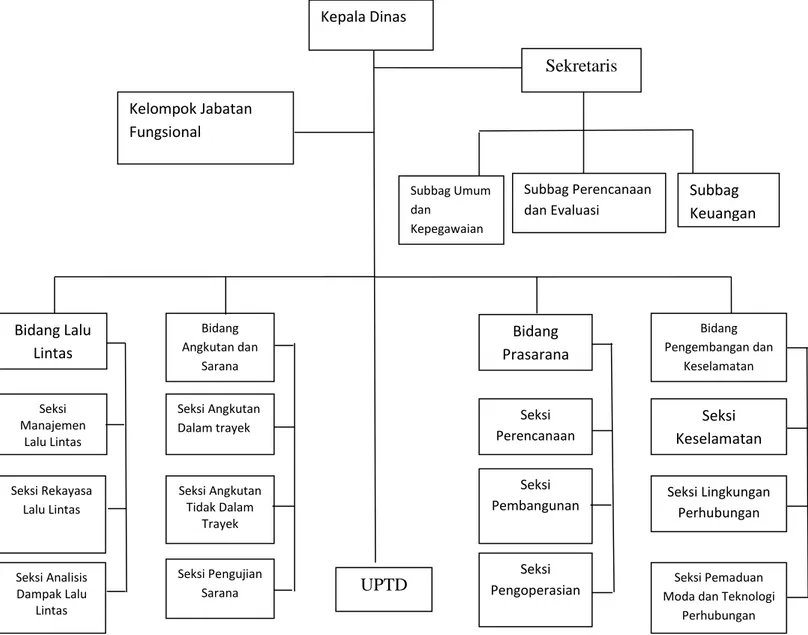 Gambar  4.1.  Struktur  Organisasi  Dinas  Perhubungan  Kabupaten  Deli  Serdang 