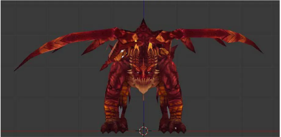 Gambar 3.9 Tampak depan karakter Dragon 