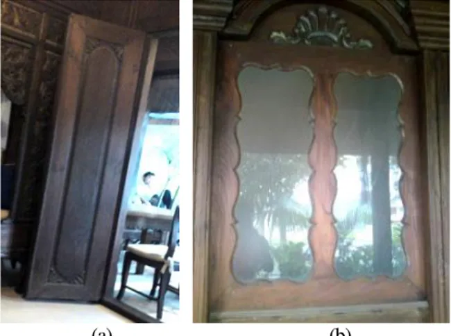 Gambar  7.  (a)  Pintu  Nirwana  Hall  (b)  jendela  Nirwana  Hall 
