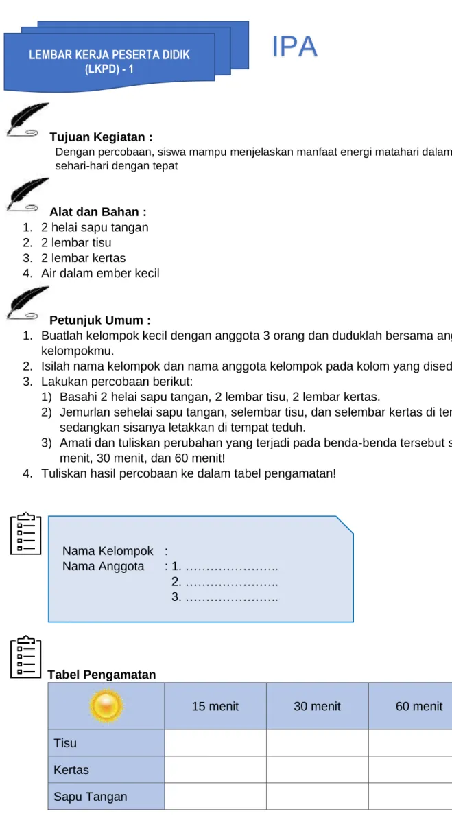 Tabel Pengamatan 