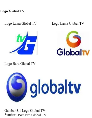 Gambar 3.1 Logo Global TV Sumber : Post Pro Global TV  