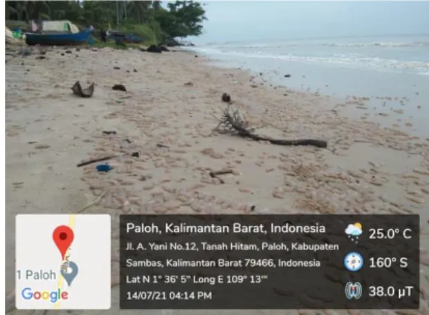 Gambar  2.  Lokasi  pengambilan  Acaudina  molpadioides  di  perairan  Paloh,  Kabupaten Sambas 