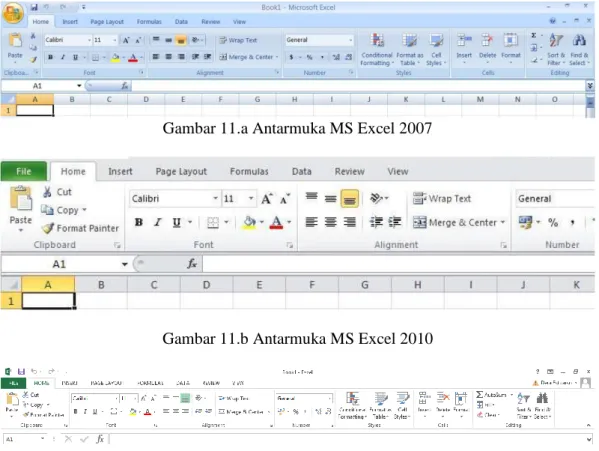 Gambar 11.a Antarmuka MS Excel 2007 