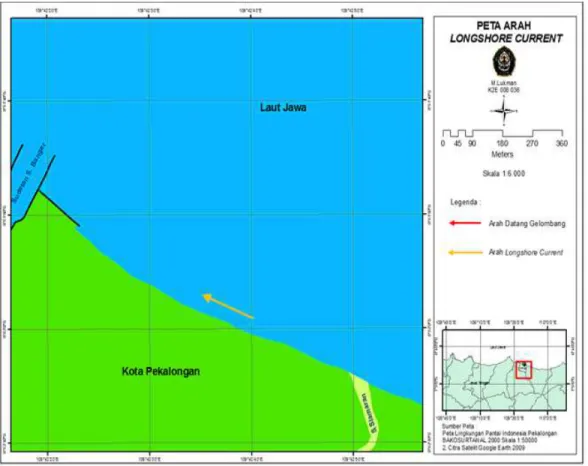 Gambar 2. Peta Arah Longshore Current 