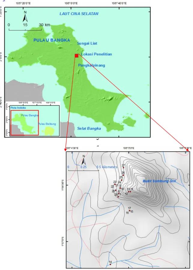 Gambar 1. Peta sebaran lokasi penelitian