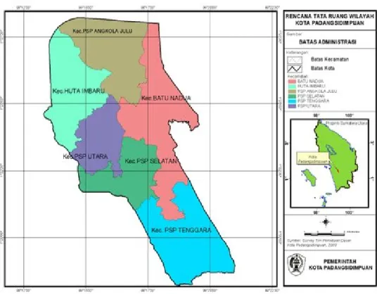 Gambar 4.2 Letak Kota Padangsidimpuan di Sumatera Utara 
