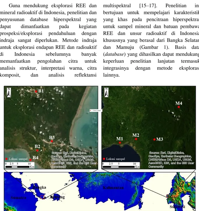 Gambar 1. Lokasi sampel dari Bangka Selatan dan Mamuju.