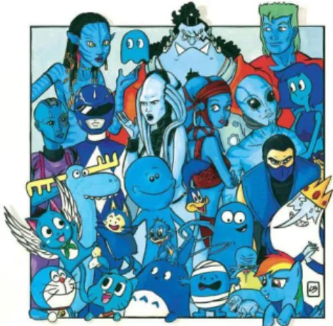Gambar 2. 19. Purple Characters  (https://boredpanda.com, 2019)  